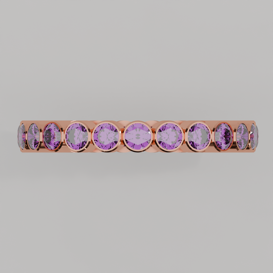 Churumbela Completa Amatista BEZEL - Birthstone Febrero -2.5mm — joyería hecha a mano por Zafira MX (foto 8)