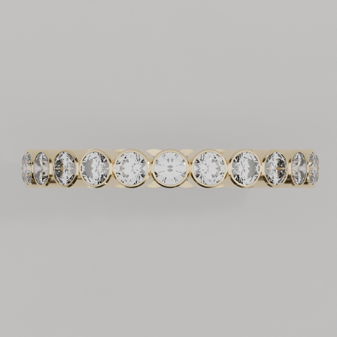 Churumbela Completa BEZEL de 2.5mm Diamante Natural - Abril - Churumbela de Oro (10k, 14k, 18k) y Moissanitas
