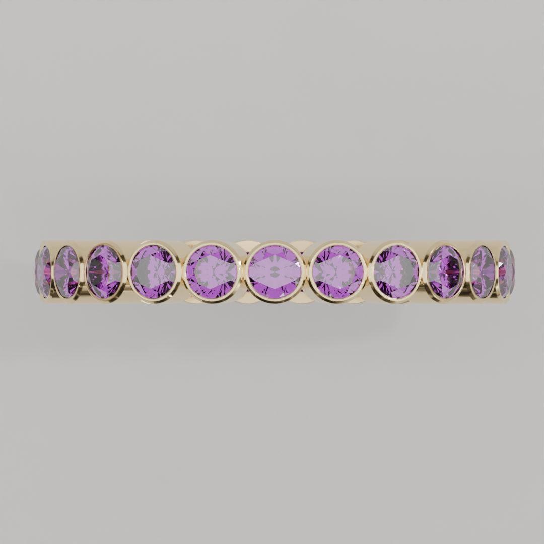 Churumbela Completa Amatista BEZEL - Birthstone Febrero -2.5mm — joyería hecha a mano por Zafira MX (foto 3)