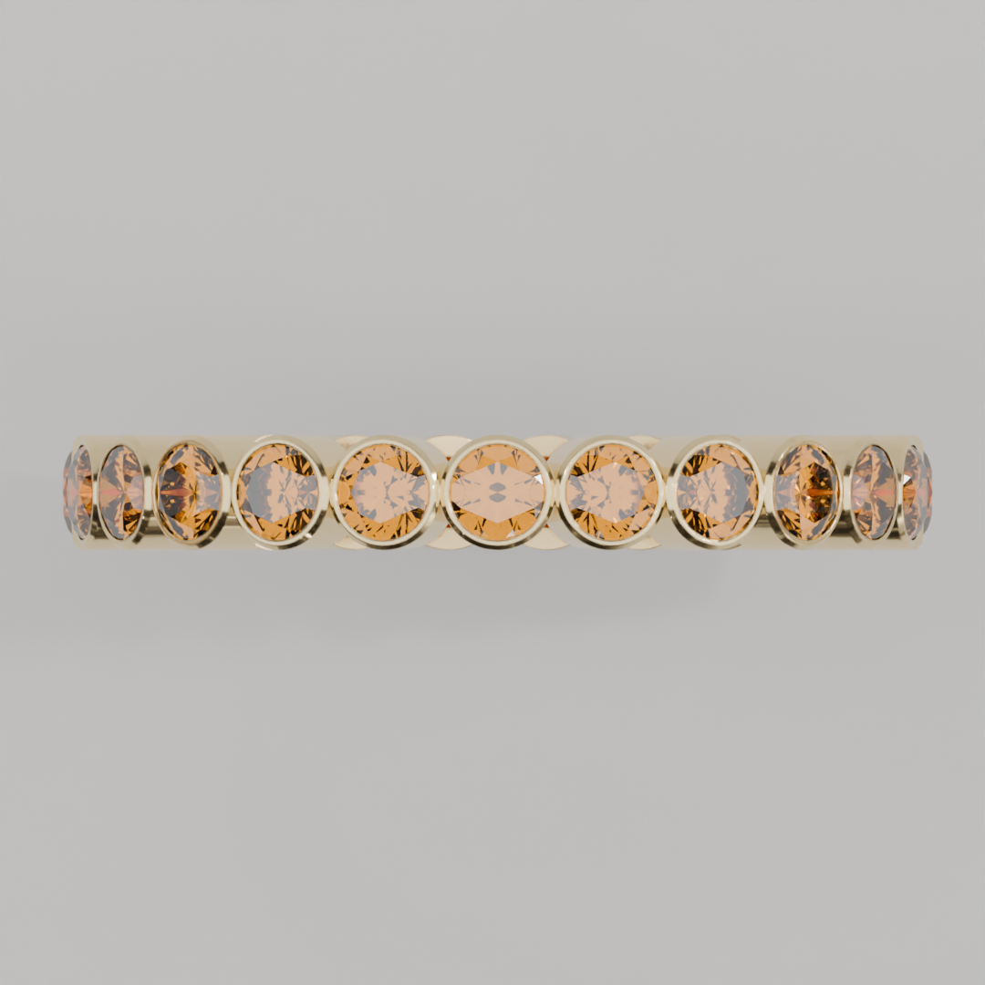 Churumbela Completa Citrino BEZEL- Birthstone Noviembre -2.5mm - Churumbela de Oro (10k, 14k, 18k) y Moissanitas