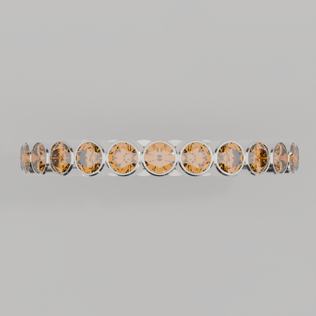 Churumbela Completa Citrino BEZEL- Birthstone Noviembre -2.5mm - Churumbela de Oro (10k, 14k, 18k) y Moissanitas