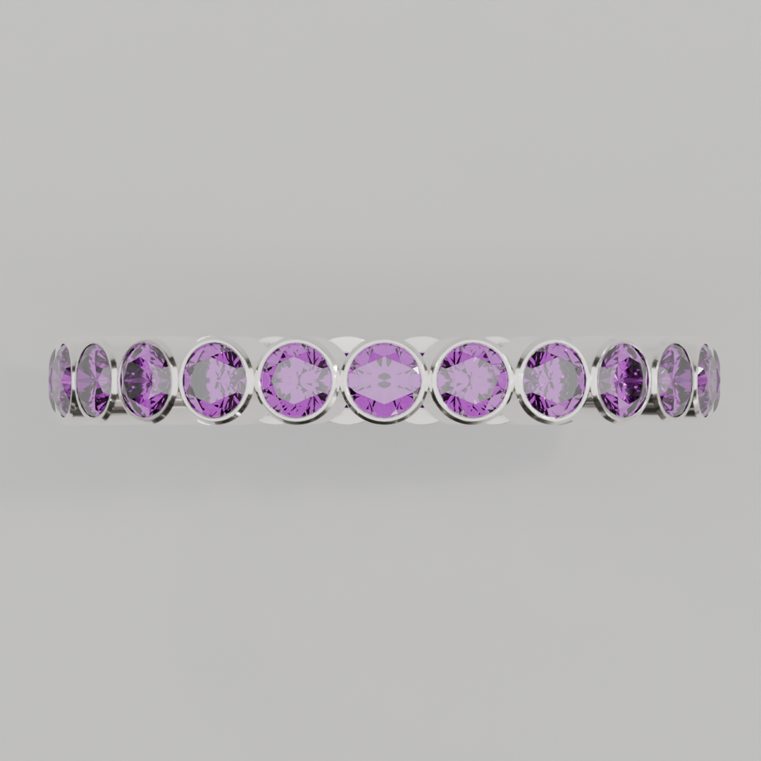 Churumbela Completa Amatista BEZEL - Birthstone Febrero -2.5mm