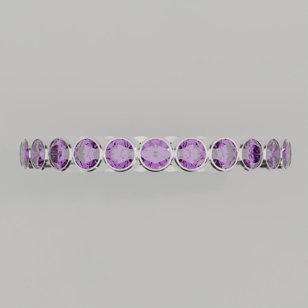 Churumbela Completa Amatista BEZEL - Birthstone Febrero -2.5mm — joyería hecha a mano por Zafira MX (foto 5)