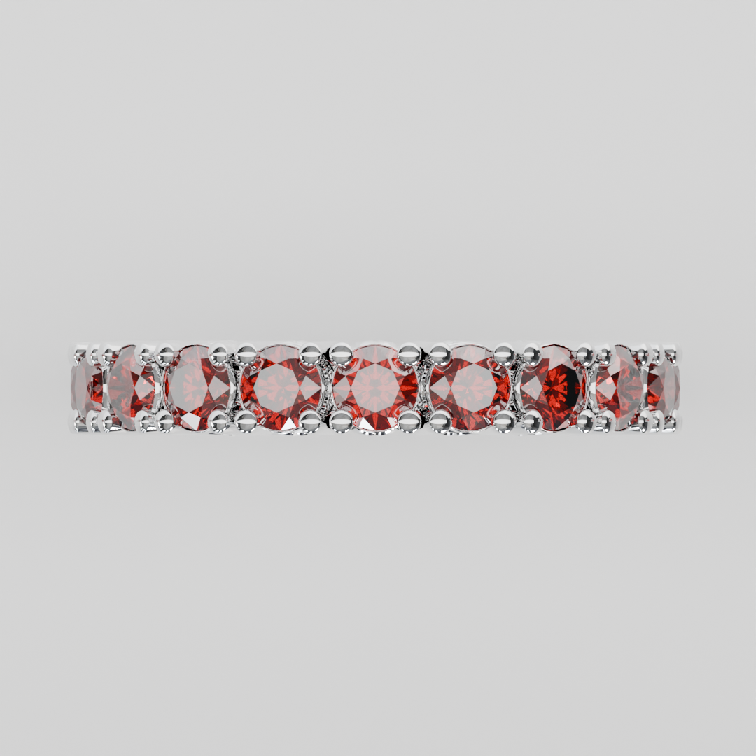 Anillo Churumbela Completa Granate Birthstone Enero Claw (3.0mm) - Joyería Fina en Oro Sólido (10k, 14k, 18k) o Plata 0.925 — joyería hecha a mano por Zafira MX (foto 8)