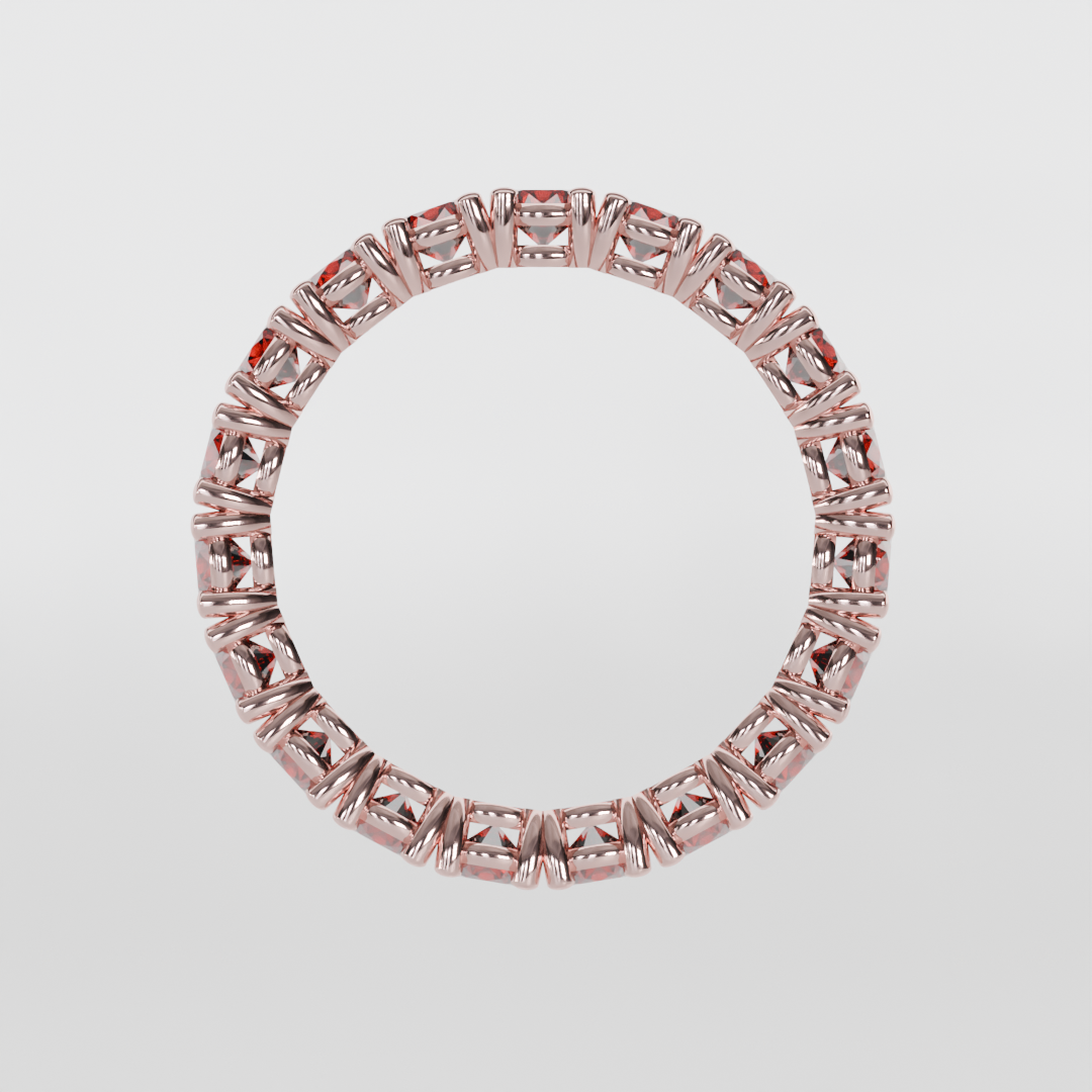 Anillo Churumbela Completa Granate Birthstone Enero Claw (3.0mm) - Joyería Fina en Oro Sólido (10k, 14k, 18k) o Plata 0.925 — joyería hecha a mano por Zafira MX (foto 6)