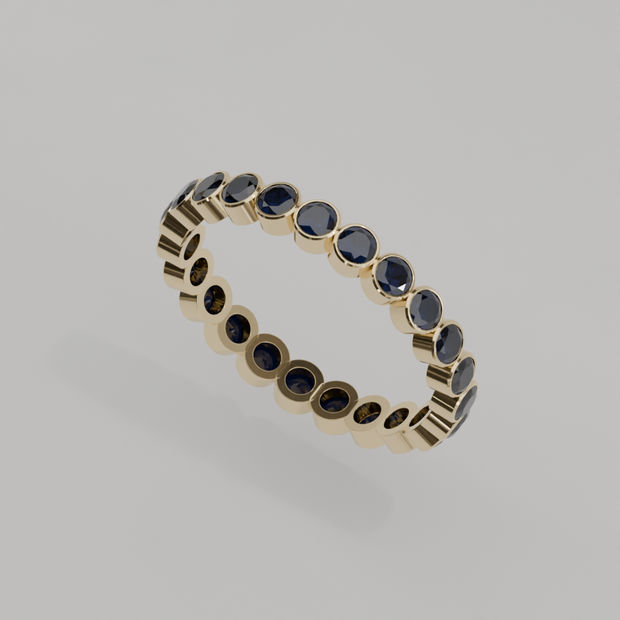 Churumbela Completa Zafiro BEZEL - Birthstone Septiembre -2.5mm - Churumbela de Oro (10k, 14k, 18k) y Moissanitas