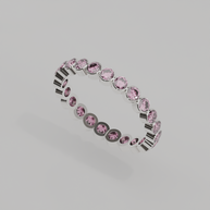 Churumbela Completa Turmalina Rosa BEZEL- Birthstone Octubre -2.5mm