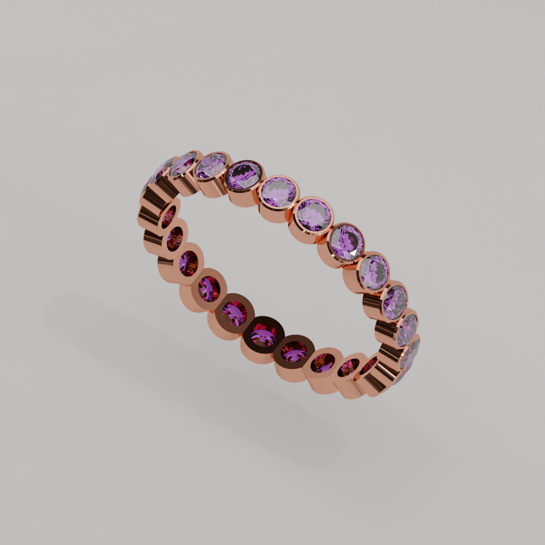 Churumbela Completa Amatista BEZEL - Birthstone Febrero -2.5mm — joyería hecha a mano por Zafira MX (foto 9)