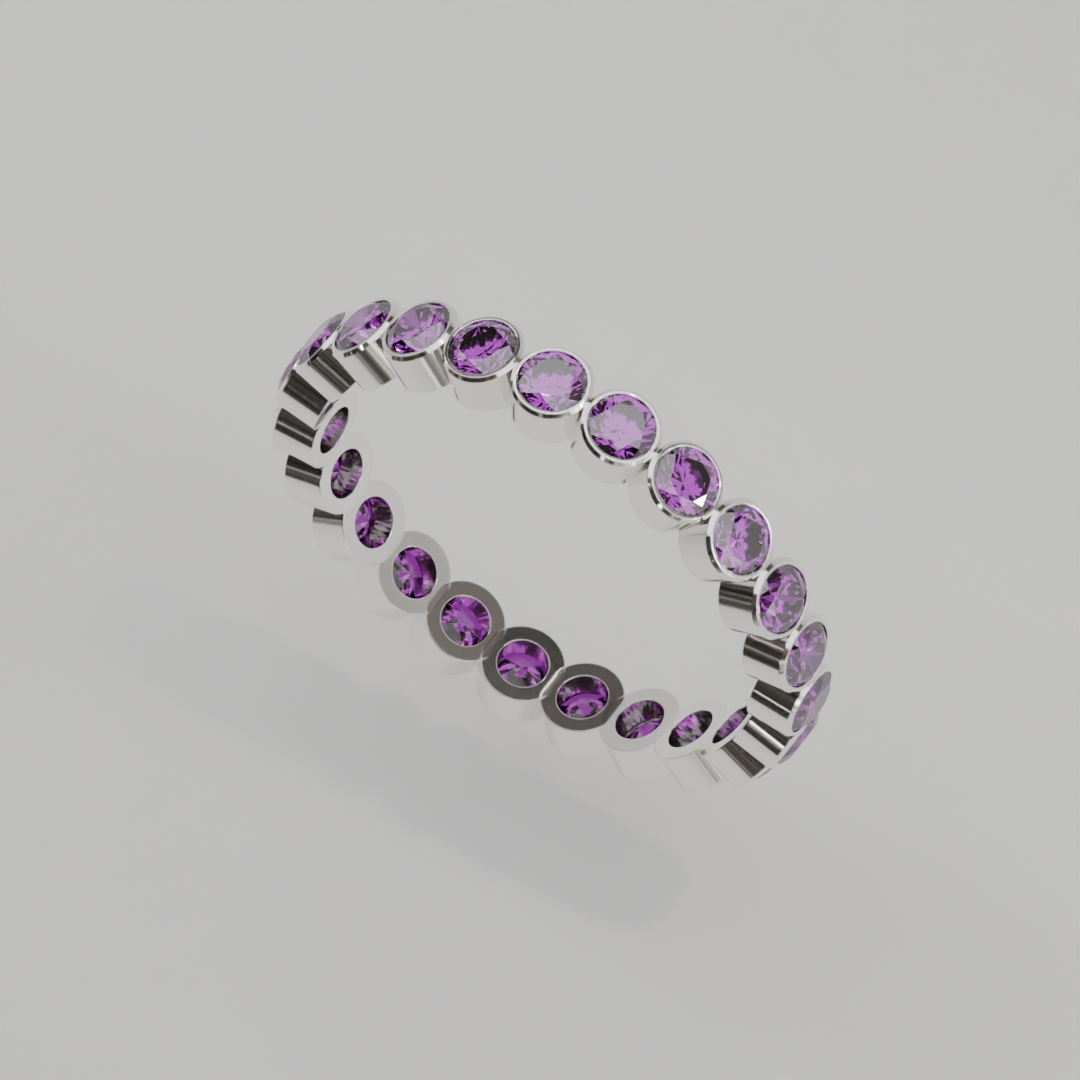 Churumbela Completa Amatista BEZEL - Birthstone Febrero -2.5mm — joyería hecha a mano por Zafira MX (foto 6)