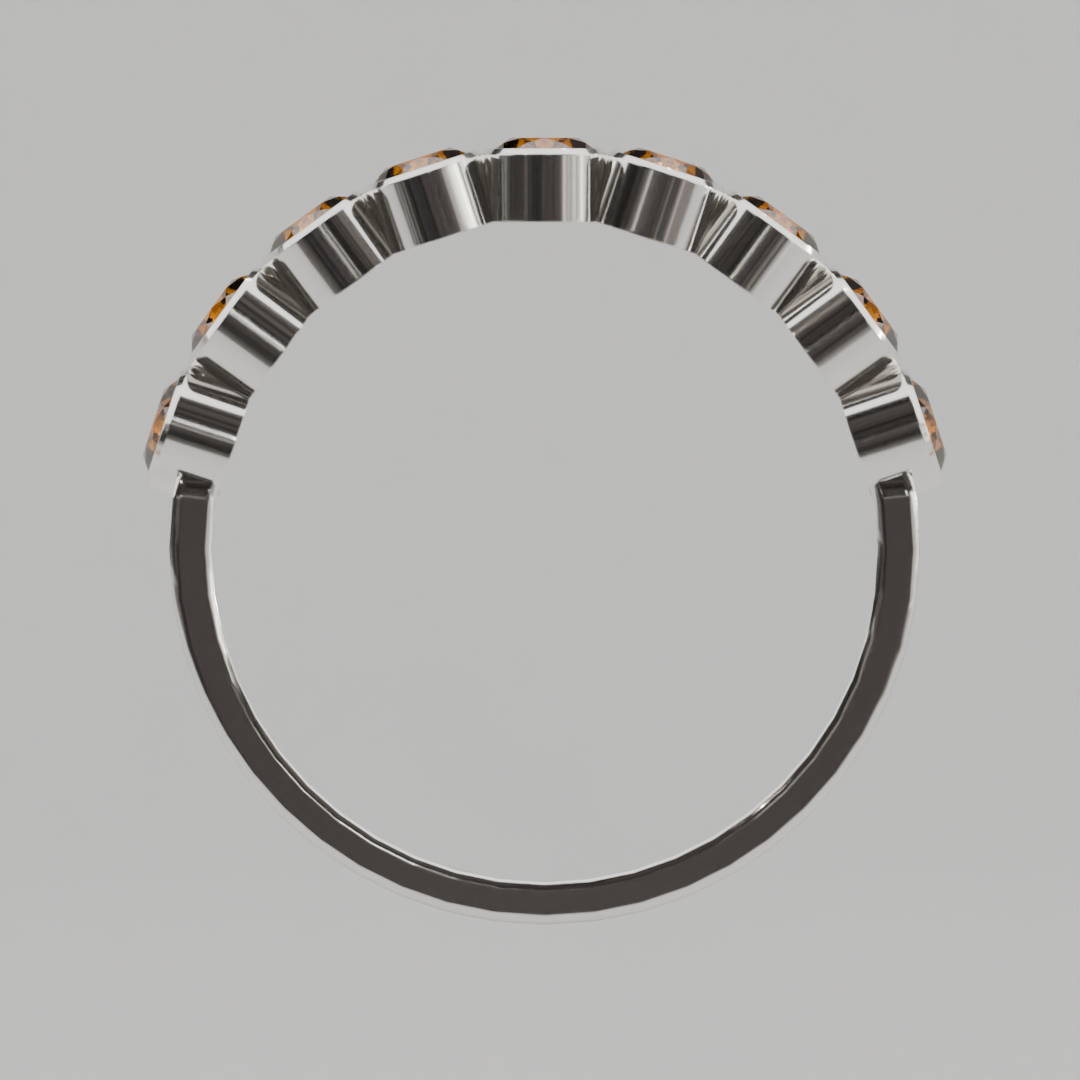 Media Churumbela Citrino BEZEL - Birthstone Noviembre -3.0.mm - Churumbela de Oro (10k, 14k, 18k) y Moissanitas