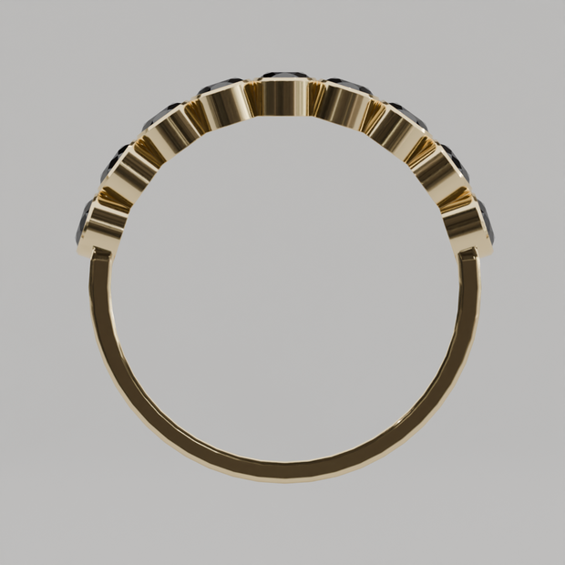 Media Churumbela Zafiro BEZEL - Birthstone Septiembre -3.0mm - Churumbela de Oro (10k, 14k, 18k) y Moissanitas