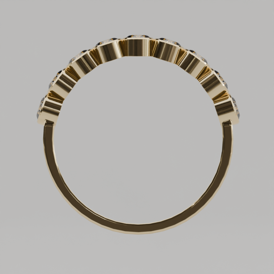 Media Churumbela BEZEL de 3.0mm Diamante Labgrown - Abril - Churumbela de Oro (10k, 14k, 18k) y Moissanitas