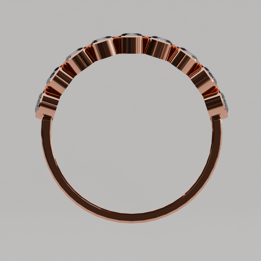 Media Churumbela Topacio Azul BEZEL - Birthstone Diciembre -3.0.mm - Churumbela de Oro (10k, 14k, 18k) y Moissanitas