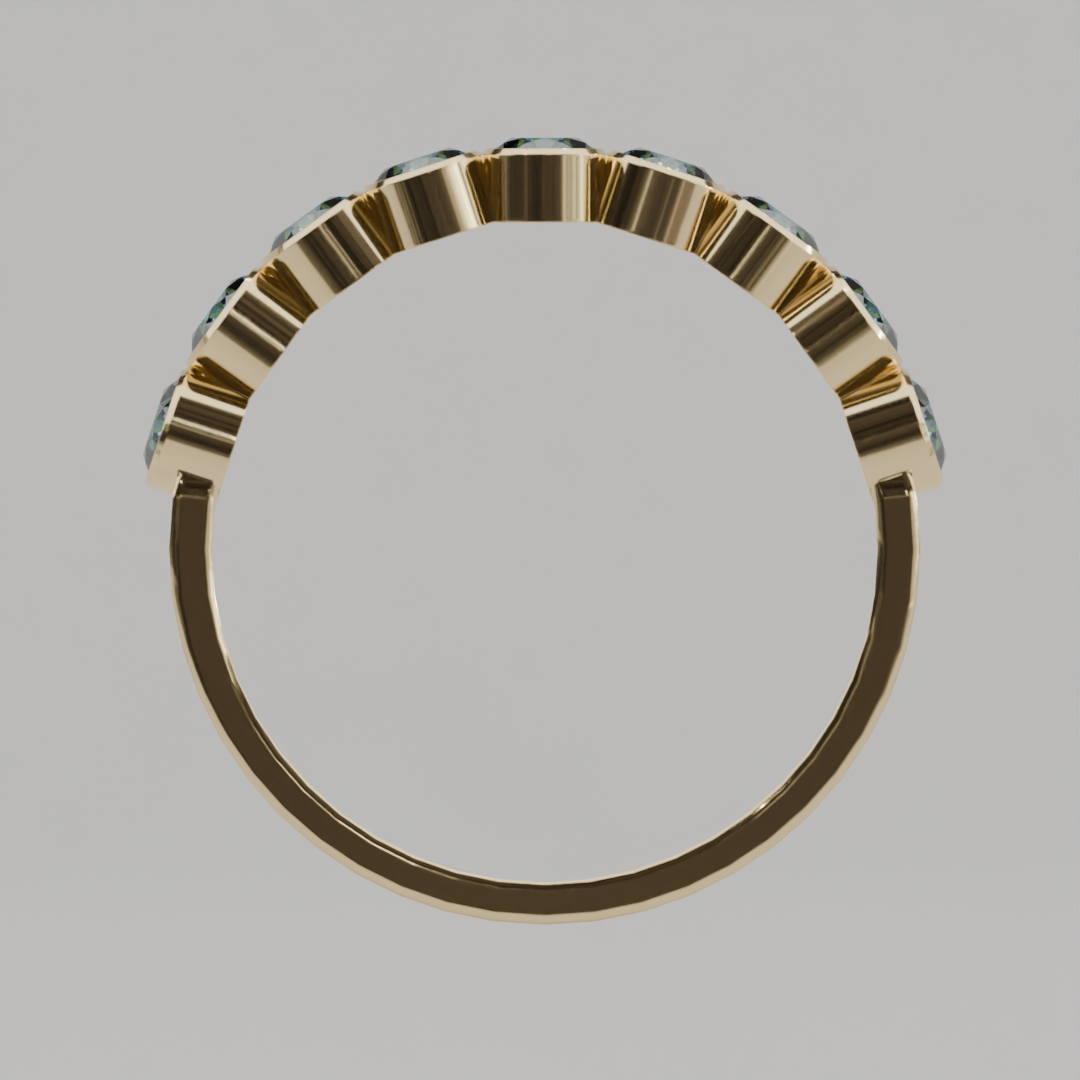 Media Churumbela Topacio Azul BEZEL - Birthstone Diciembre -3.0.mm - Churumbela de Oro (10k, 14k, 18k) y Moissanitas