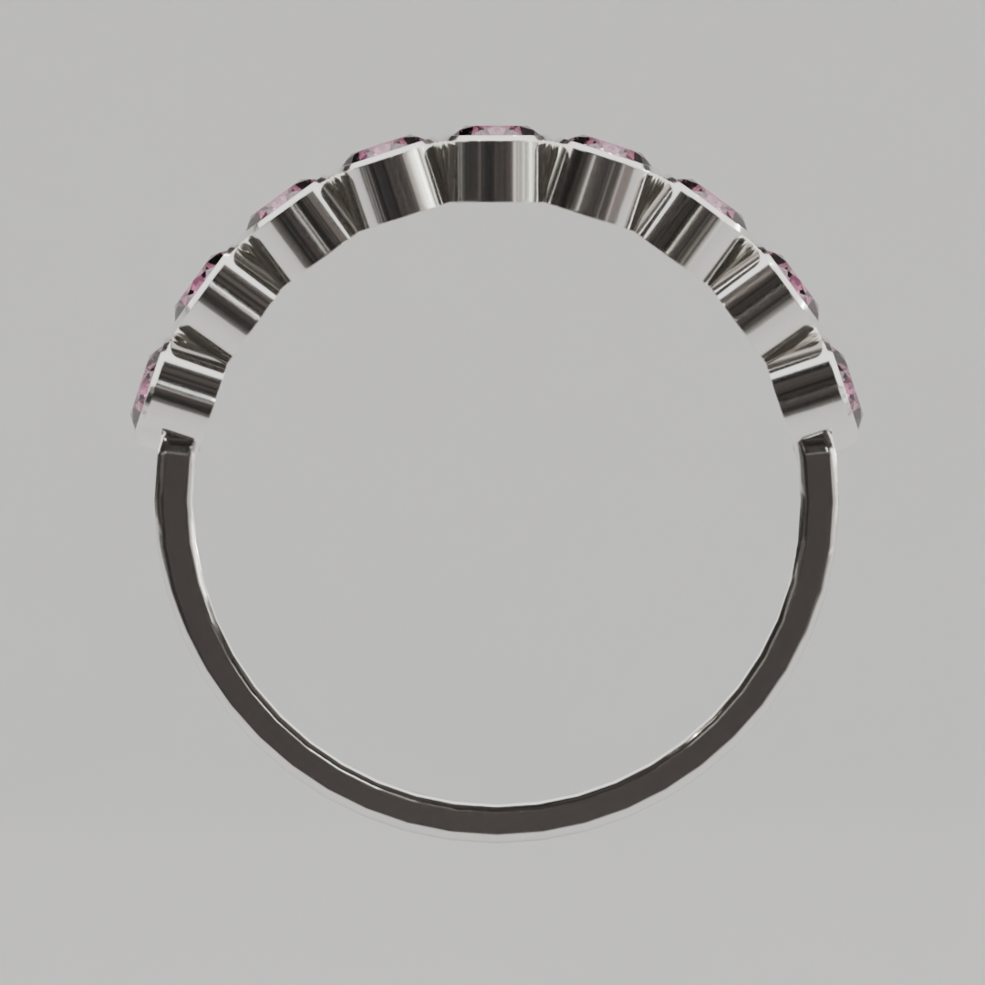 Media Churumbela Turmalina Rosa BEZEL- Birthstone Octubre - 3.0mm - Churumbela de Oro (10k, 14k, 18k) y Moissanitas