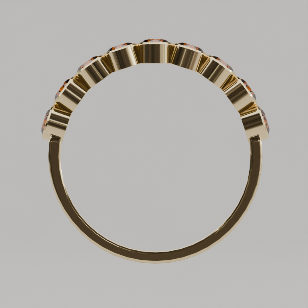 Media Churumbela Citrino BEZEL - Birthstone Noviembre -3.0.mm - Churumbela de Oro (10k, 14k, 18k) y Moissanitas