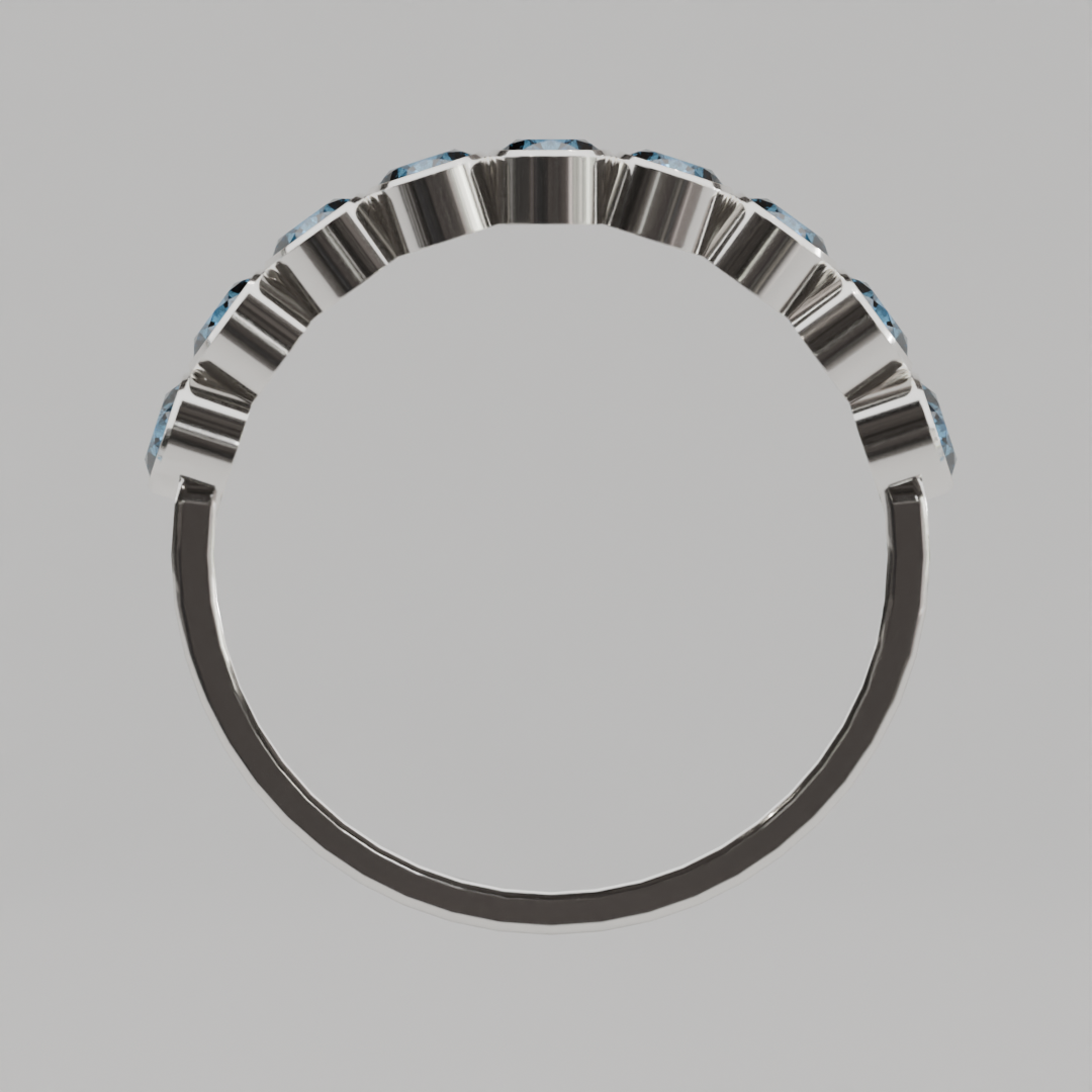 Media Churumbela Topacio Azul BEZEL - Birthstone Diciembre -3.0.mm - Churumbela de Oro (10k, 14k, 18k) y Moissanitas