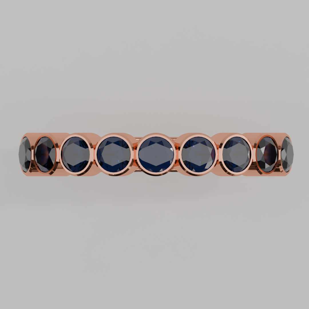 Media Churumbela Zafiro BEZEL - Birthstone Septiembre -3.0mm - Churumbela de Oro (10k, 14k, 18k) y Moissanitas