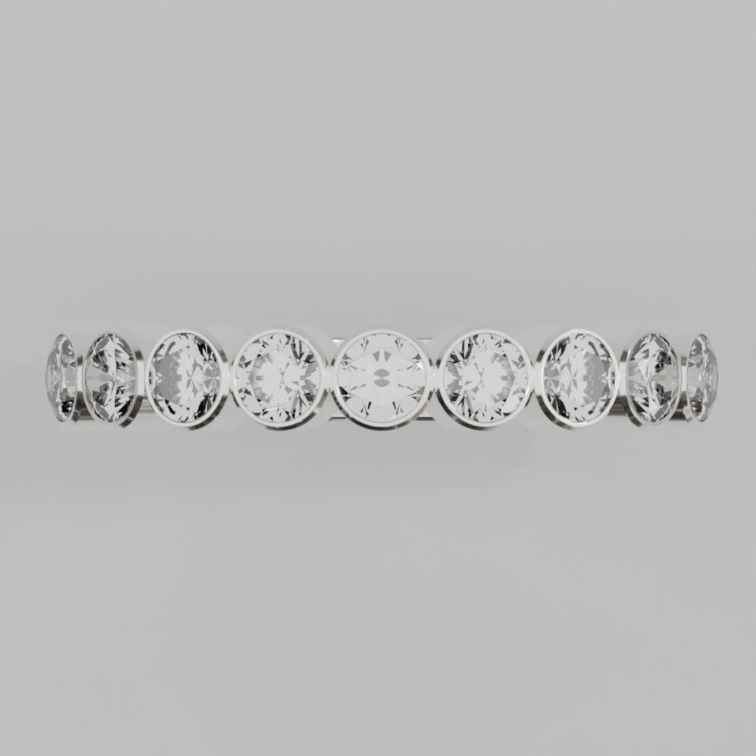 Media Churumbela BEZEL de 3.0mm Diamante Labgrown - Abril - Churumbela de Oro (10k, 14k, 18k) y Moissanitas