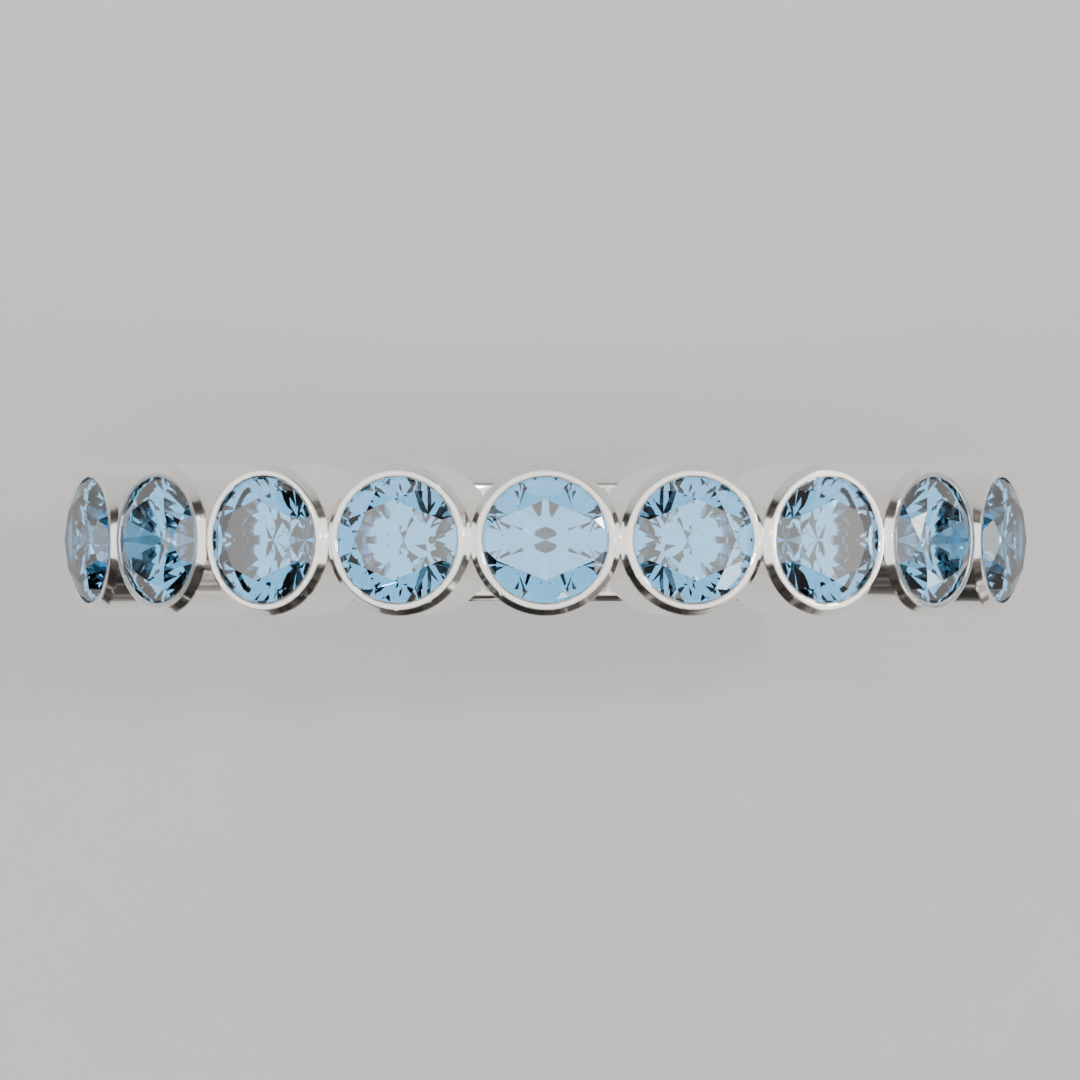 Media Churumbela Topacio Azul BEZEL - Birthstone Diciembre -3.0.mm