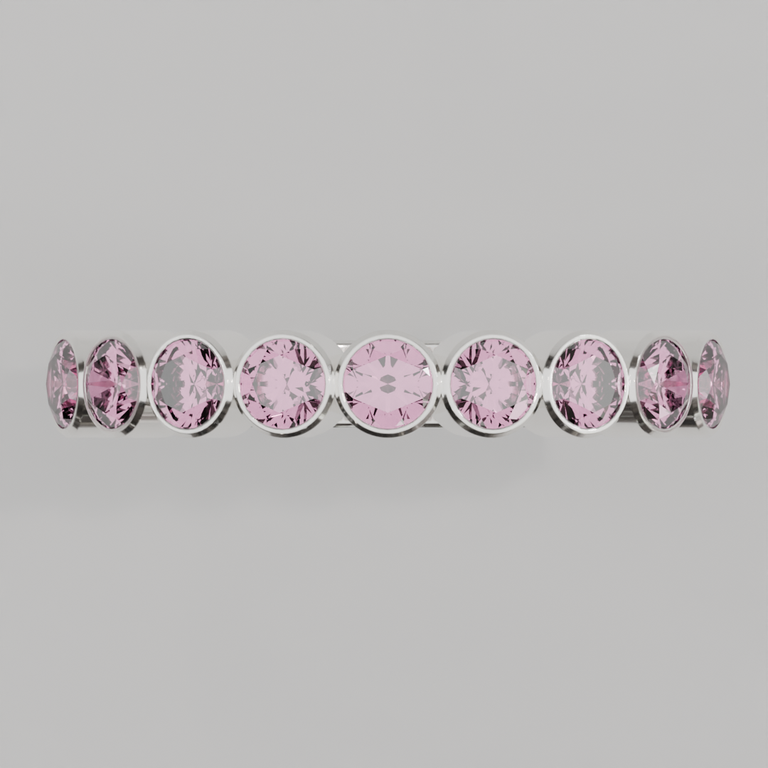 Media Churumbela Turmalina Rosa BEZEL- Birthstone Octubre - 3.0mm