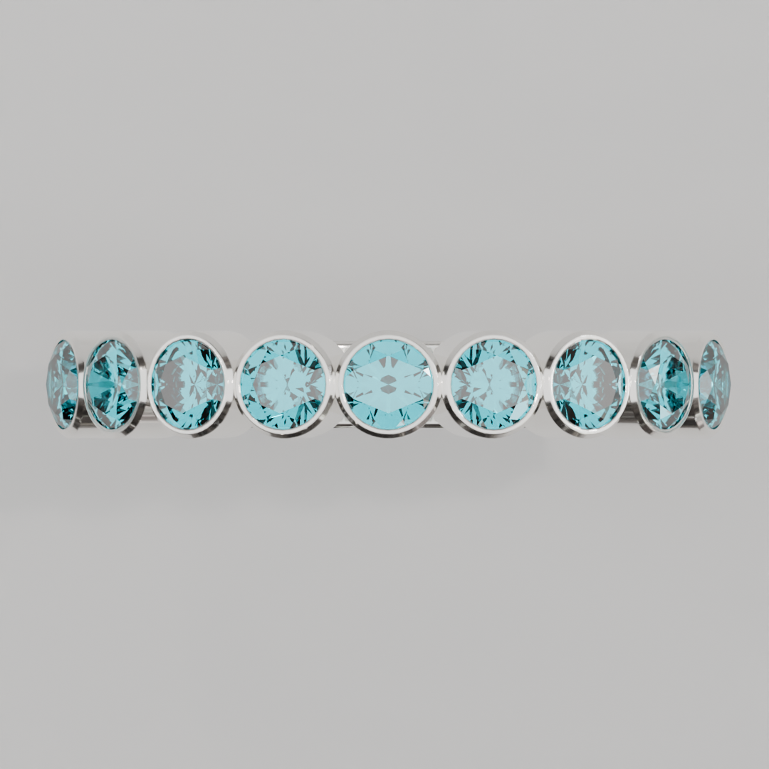 Media Churumbela Agua Marina BEZEL  - Birthstone Marzo -3.0mm — joyería hecha a mano por Zafira MX (foto 6)