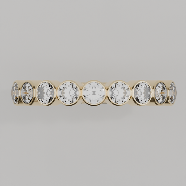 Media Churumbela BEZEL de 3.0mm Diamante Labgrown - Abril - Churumbela de Oro (10k, 14k, 18k) y Moissanitas