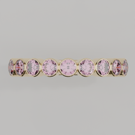 Media Churumbela Turmalina Rosa BEZEL- Birthstone Octubre - 3.0mm