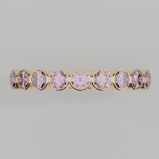 Media Churumbela Turmalina Rosa BEZEL- Birthstone Octubre - 3.0mm