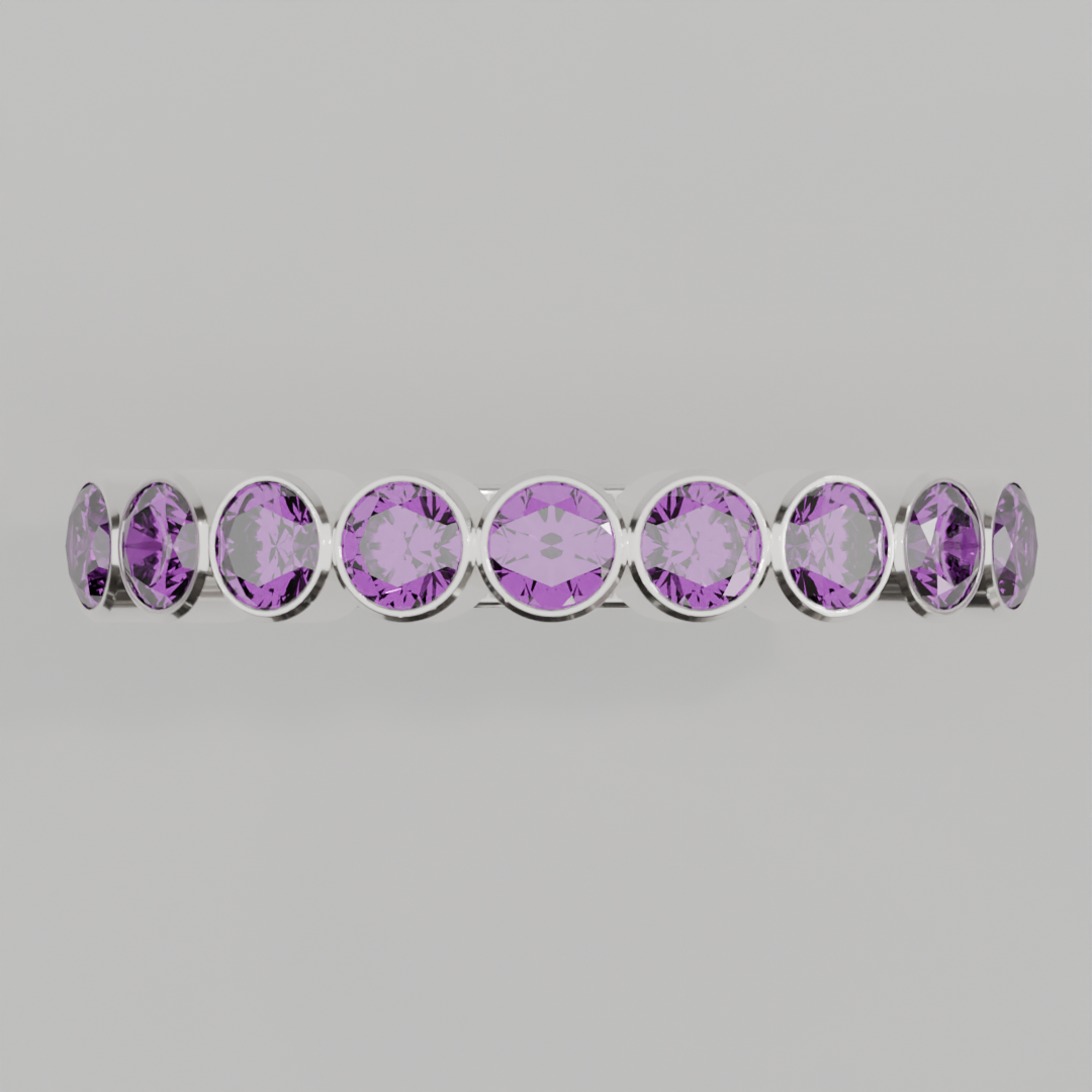 Media Churumbela Amatista BEZEL - Birthstone Febrero -3.0.mm