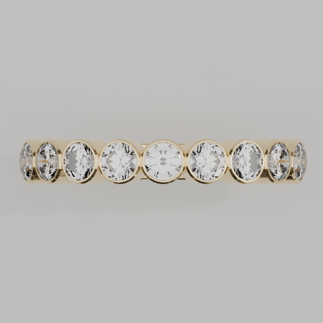 Media Churumbela BEZEL de 3.0mm Diamante Natural - Abril - Churumbela de Oro (10k, 14k, 18k) y Moissanitas