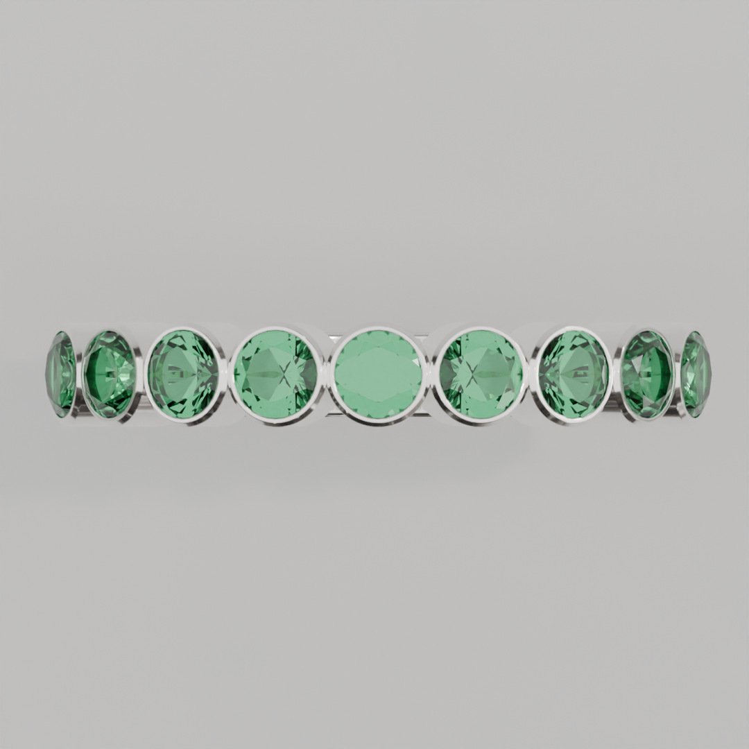 Media Churumbela Esmeralda BEZEL- Birthstone Mayo - 3.0mm - Churumbela de Oro (10k, 14k, 18k) y Moissanitas