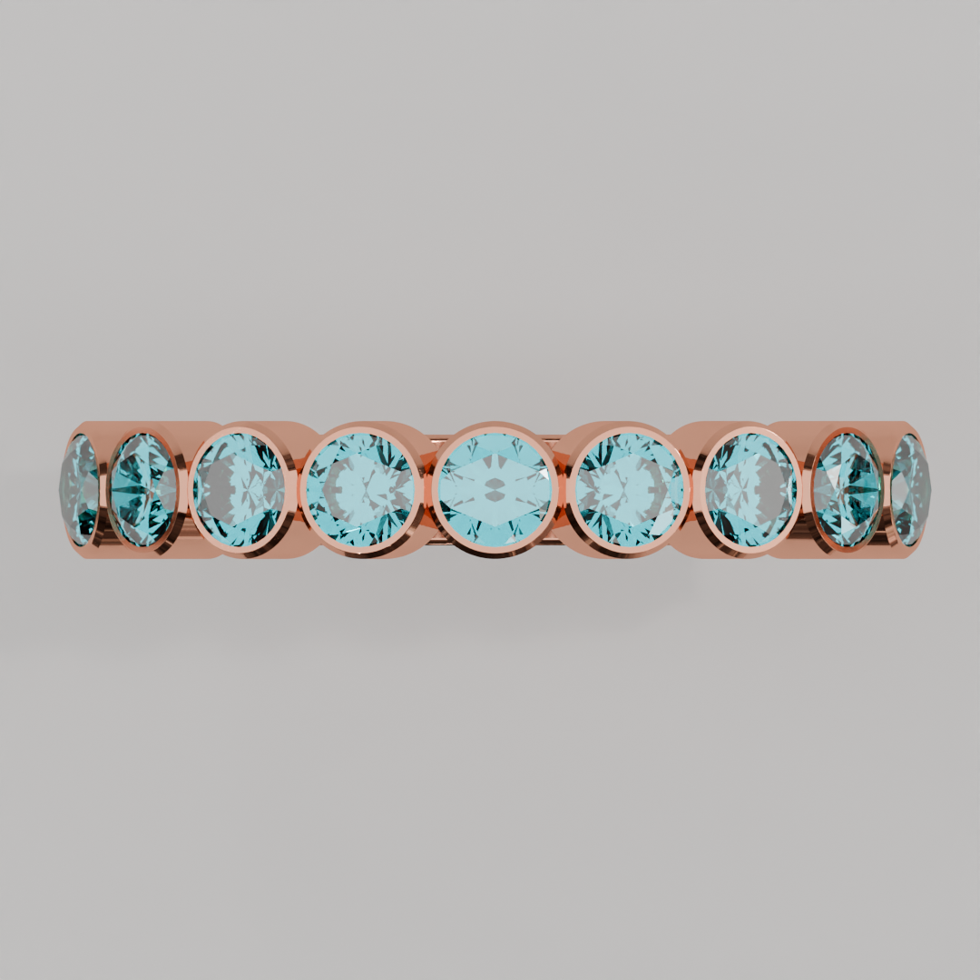 Media Churumbela Agua Marina BEZEL  - Birthstone Marzo -3.0mm — joyería hecha a mano por Zafira MX (foto 8)