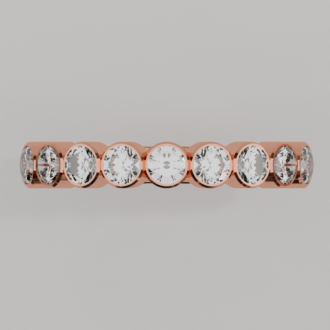 Media Churumbela BEZEL de 3.0mm Diamante Natural - Abril - Churumbela de Oro (10k, 14k, 18k) y Moissanitas