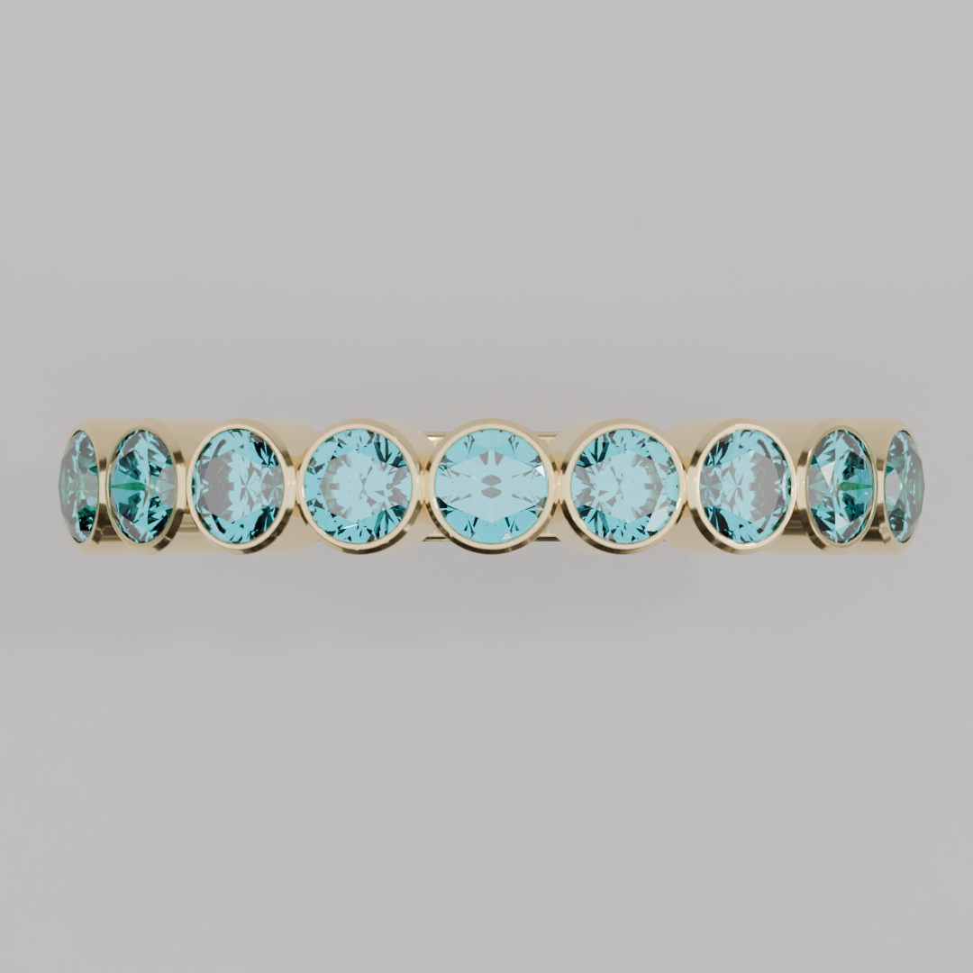 Media Churumbela Agua Marina BEZEL  - Birthstone Marzo -3.0mm — joyería hecha a mano por Zafira MX (foto 3)