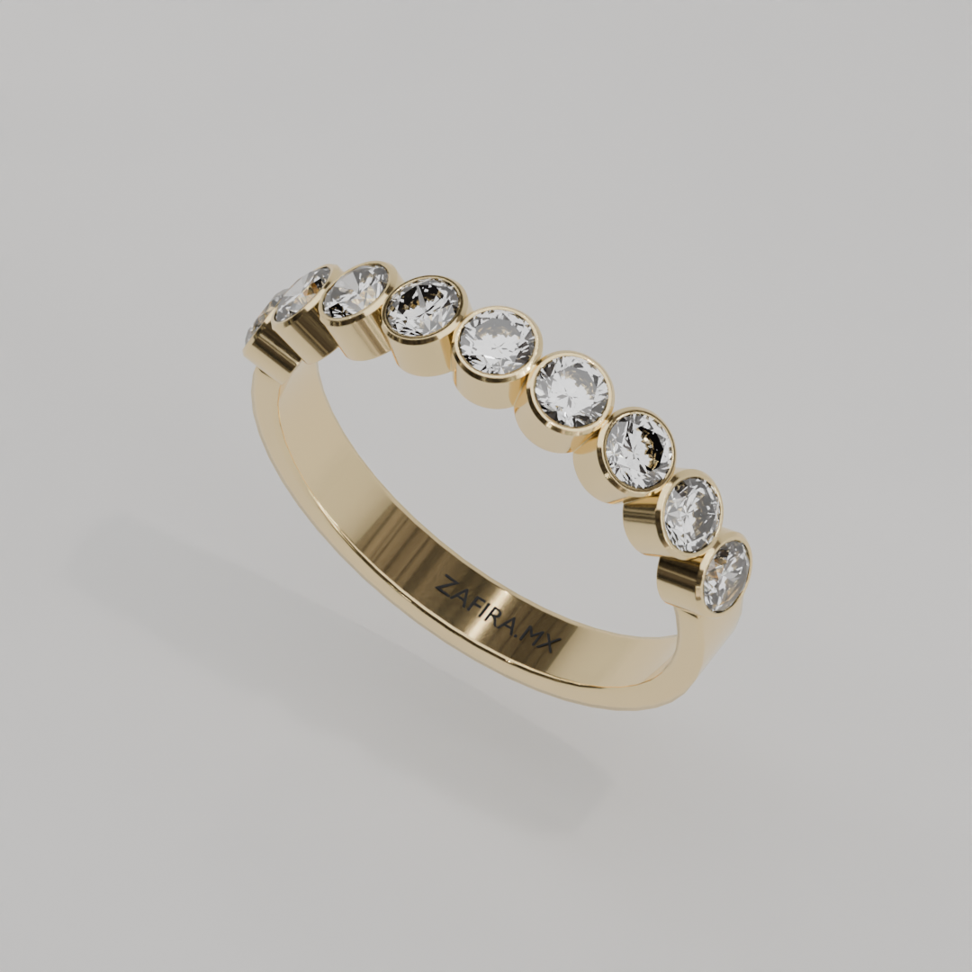 Media Churumbela BEZEL de 3.0mm Diamante Labgrown - Abril - Churumbela de Oro (10k, 14k, 18k) y Moissanitas