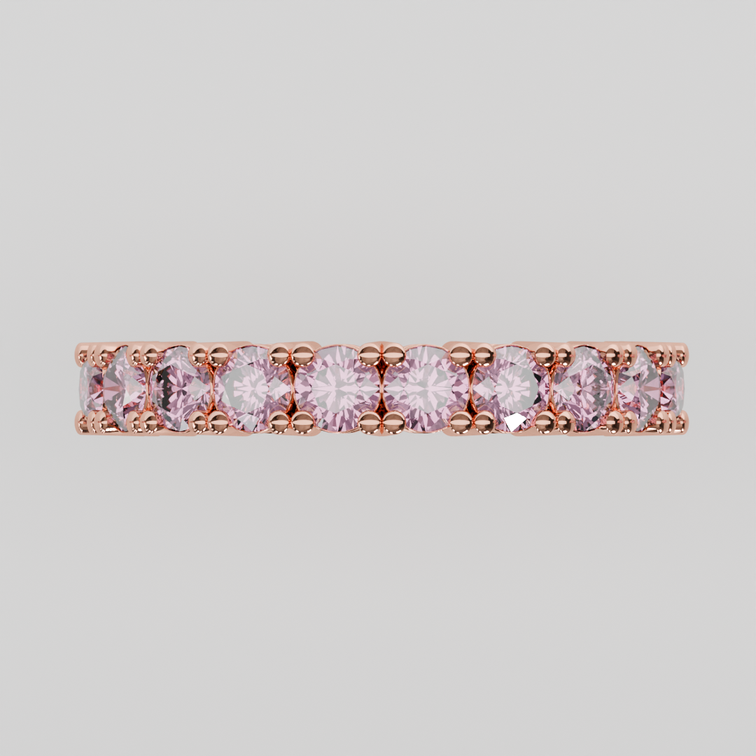 Media Churumbela Turmalina Rosa CLAW - Birthstone Octubre - 3.0mm