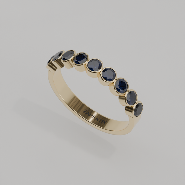 Media Churumbela Zafiro BEZEL - Birthstone Septiembre -3.0mm - Churumbela de Oro (10k, 14k, 18k) y Moissanitas