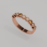 Media Churumbela Citrino BEZEL - Birthstone Noviembre -3.0.mm - Churumbela de Oro (10k, 14k, 18k) y Moissanitas