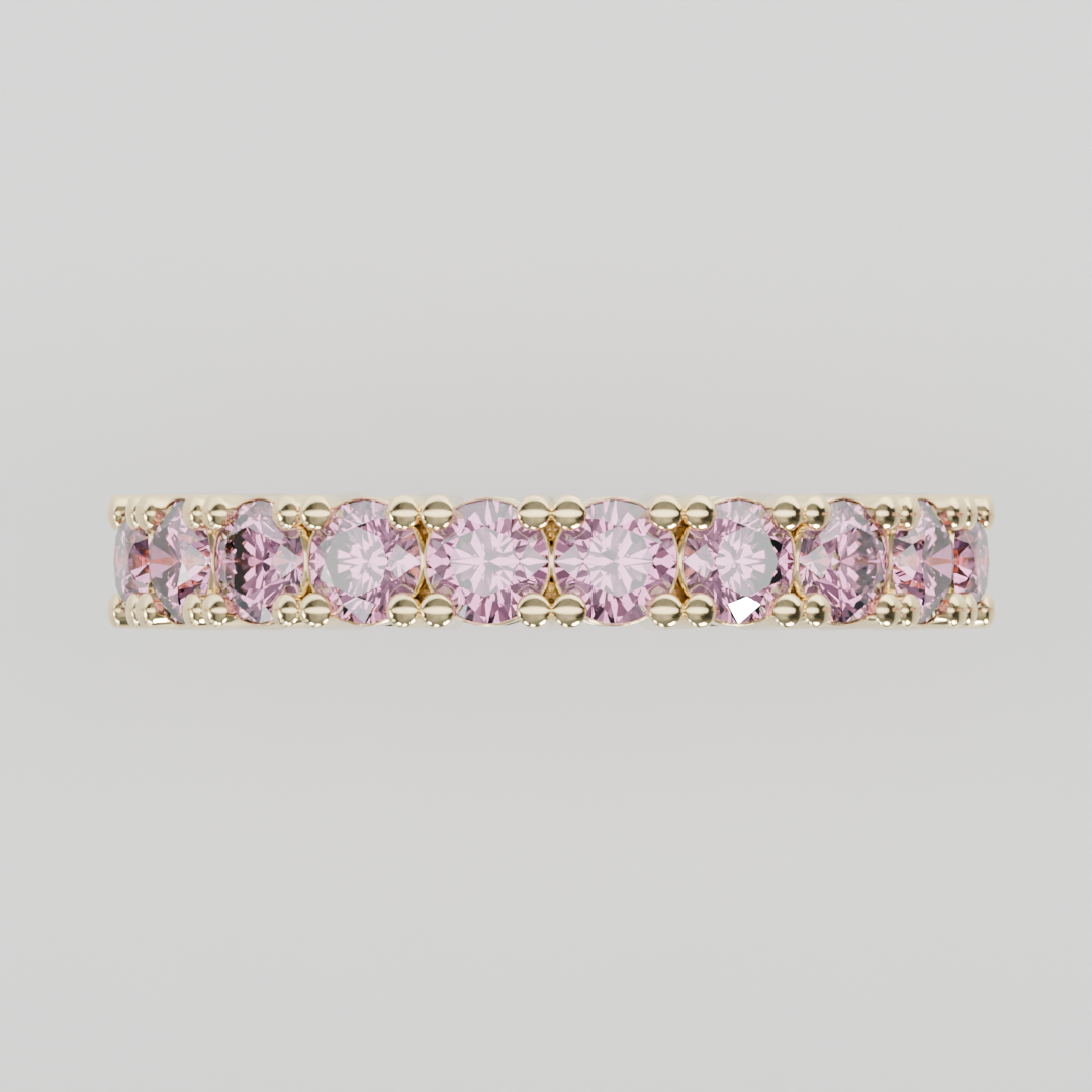 Media Churumbela Turmalina Rosa CLAW - Birthstone Octubre - 3.0mm