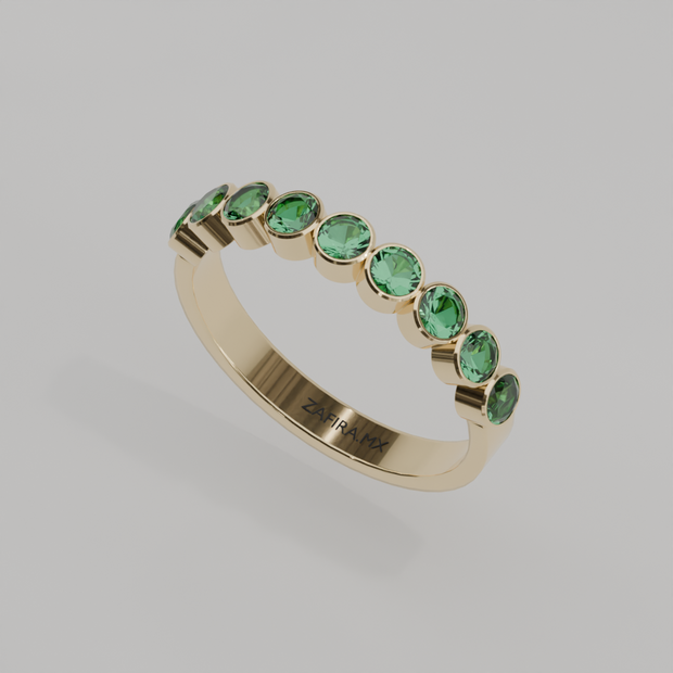Media Churumbela Esmeralda BEZEL- Birthstone Mayo - 3.0mm - Churumbela de Oro (10k, 14k, 18k) y Moissanitas