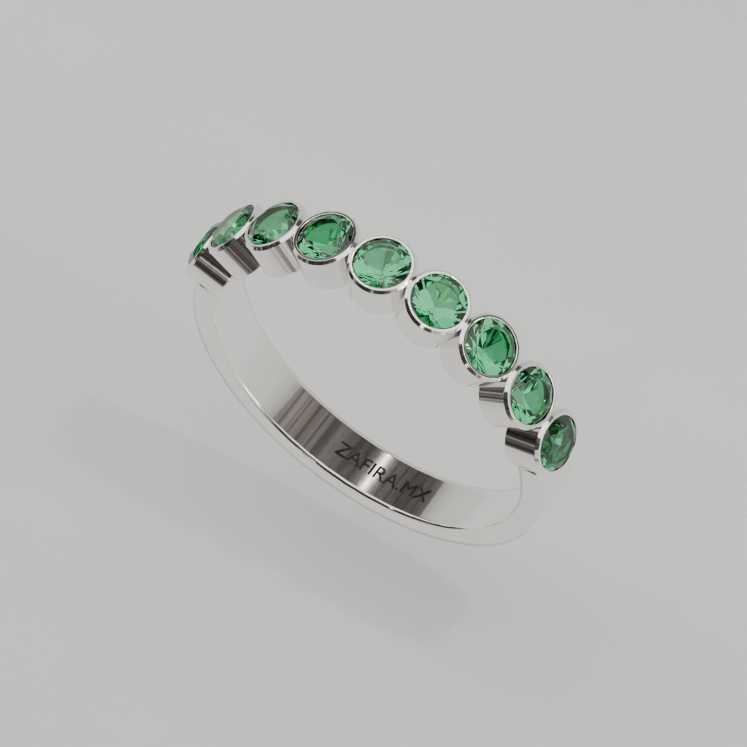 Media Churumbela Esmeralda BEZEL- Birthstone Mayo - 3.0mm - Churumbela de Oro (10k, 14k, 18k) y Moissanitas