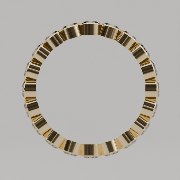Churumbela Completa BEZEL de 3.0mm Moissanita - Abril - Churumbela de Oro (10k, 14k, 18k) y Moissanitas