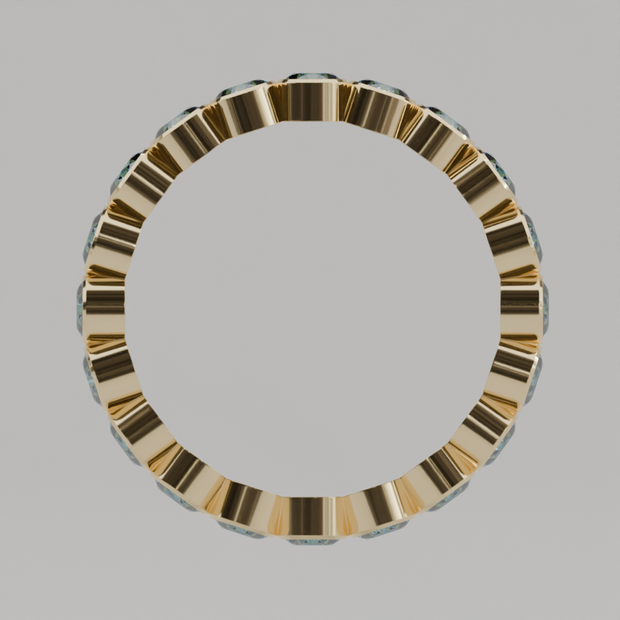 Churumbela Completa Topacio Azul BEZEL- Birthstone Diciembre -3.0.mm - Churumbela de Oro (10k, 14k, 18k) y Moissanitas