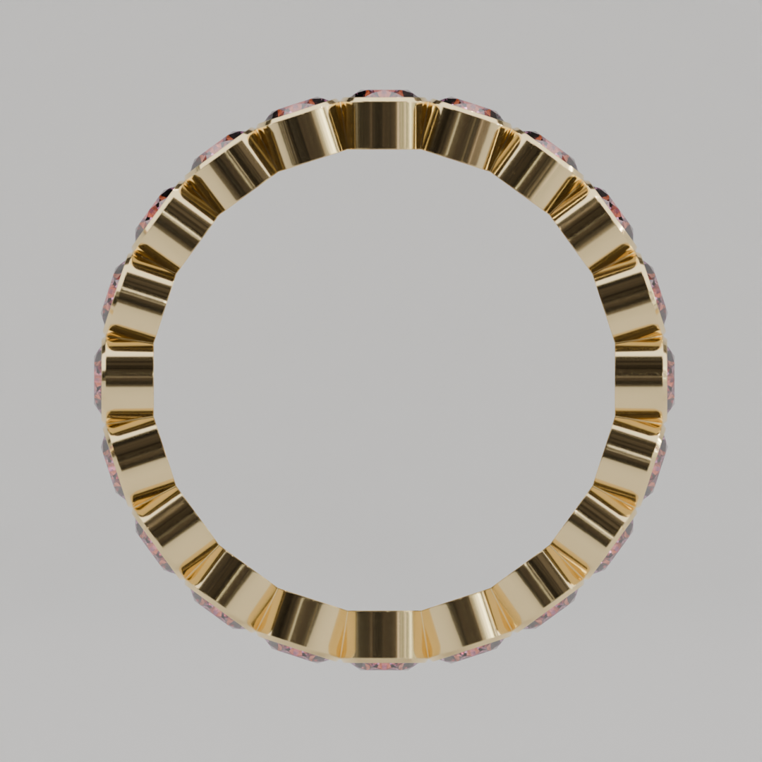 Churumbela Completa Turmalina Rosa BEZEL- Birthstone Octubre - 3.0mm - Churumbela de Oro (10k, 14k, 18k) y Moissanitas