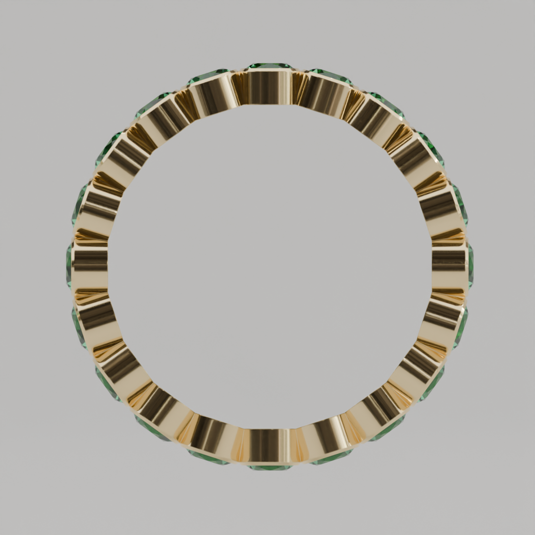 Churumbela Completa Esmeralda BEZEL - Birthstone Mayo - 3.0mm - Churumbela de Oro (10k, 14k, 18k) y Moissanitas