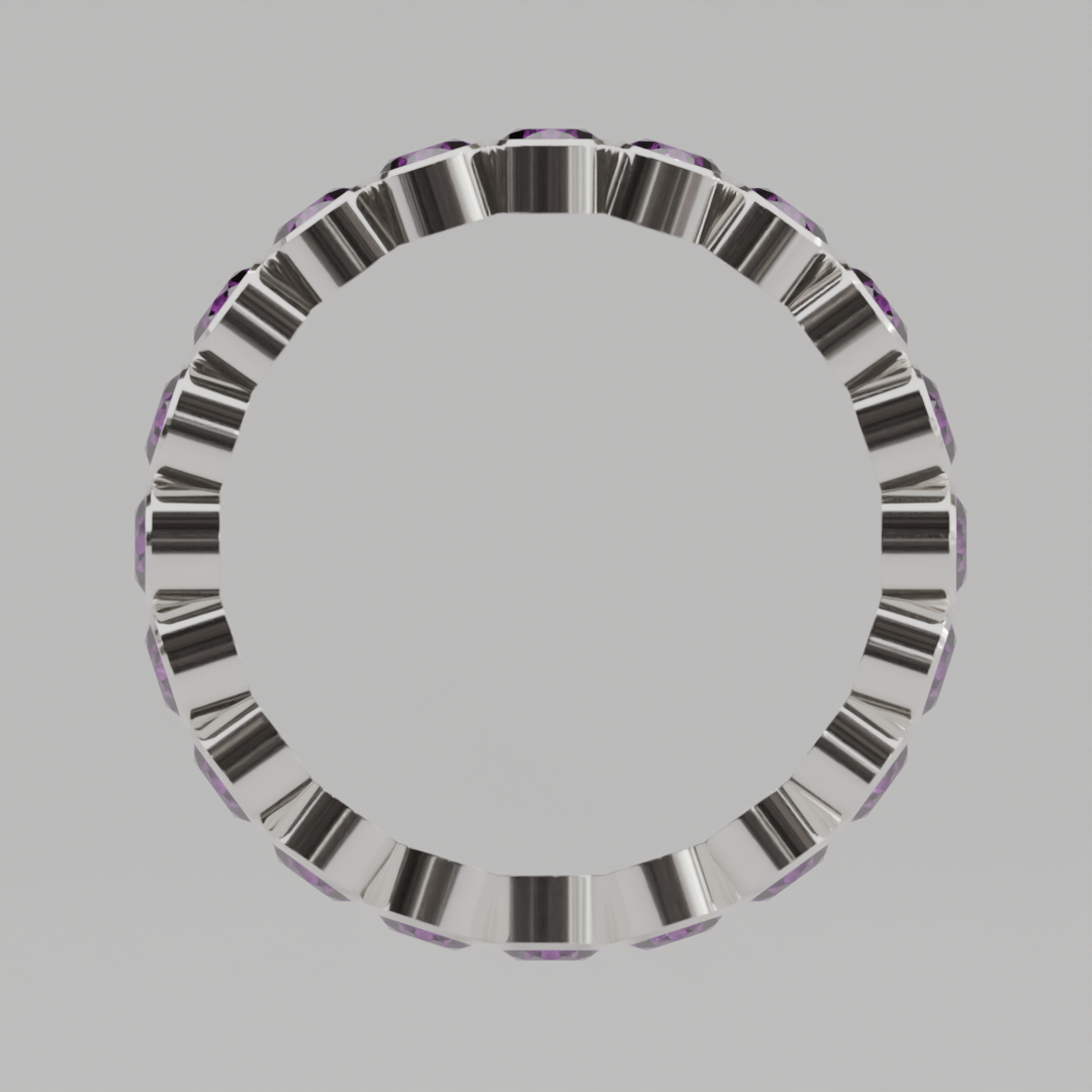 Churumbela Completa Amatista BEZEL - Birthstone Febrero -3.0.mm — joyería hecha a mano por Zafira MX (foto 4)