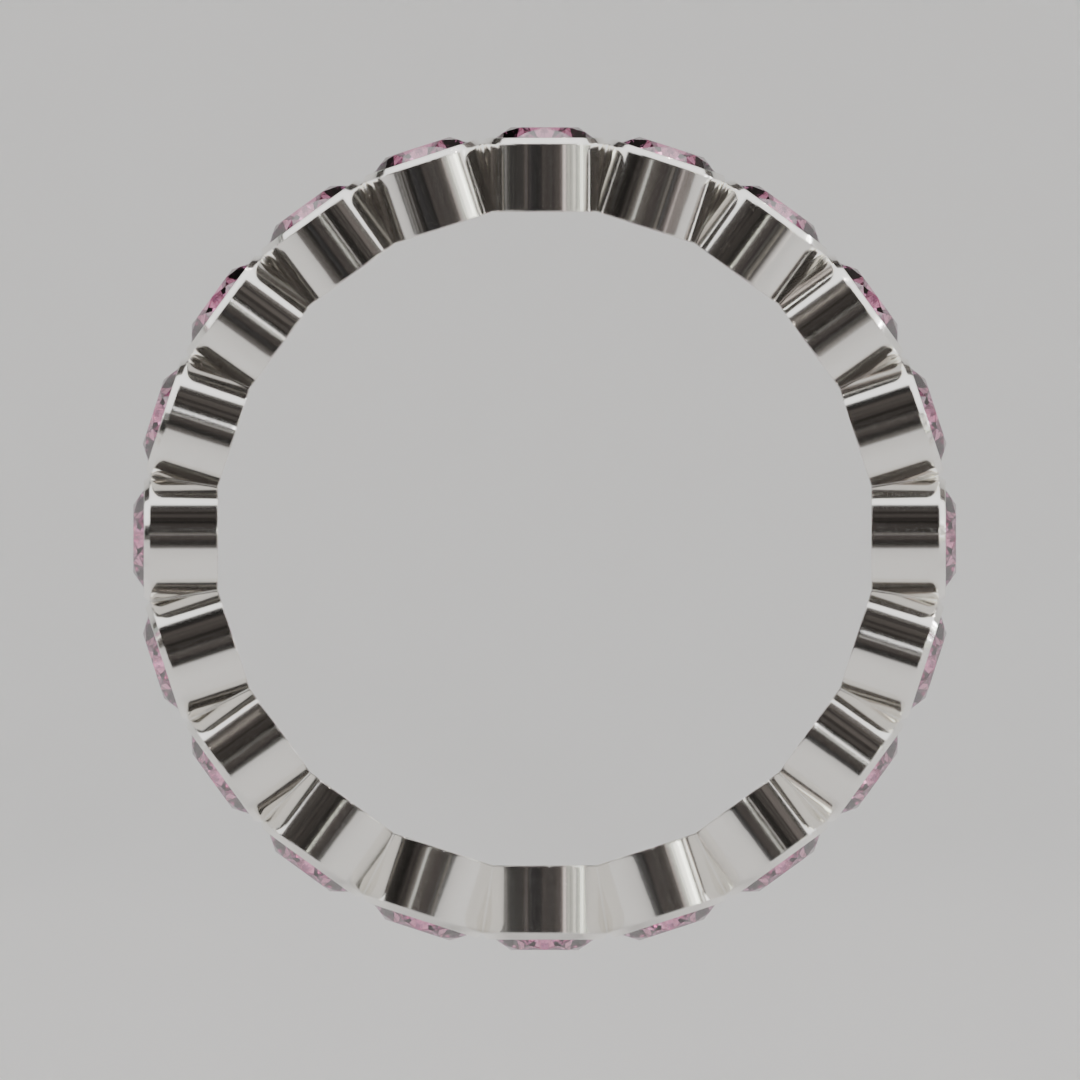 Churumbela Completa Turmalina Rosa BEZEL- Birthstone Octubre - 3.0mm - Churumbela de Oro (10k, 14k, 18k) y Moissanitas