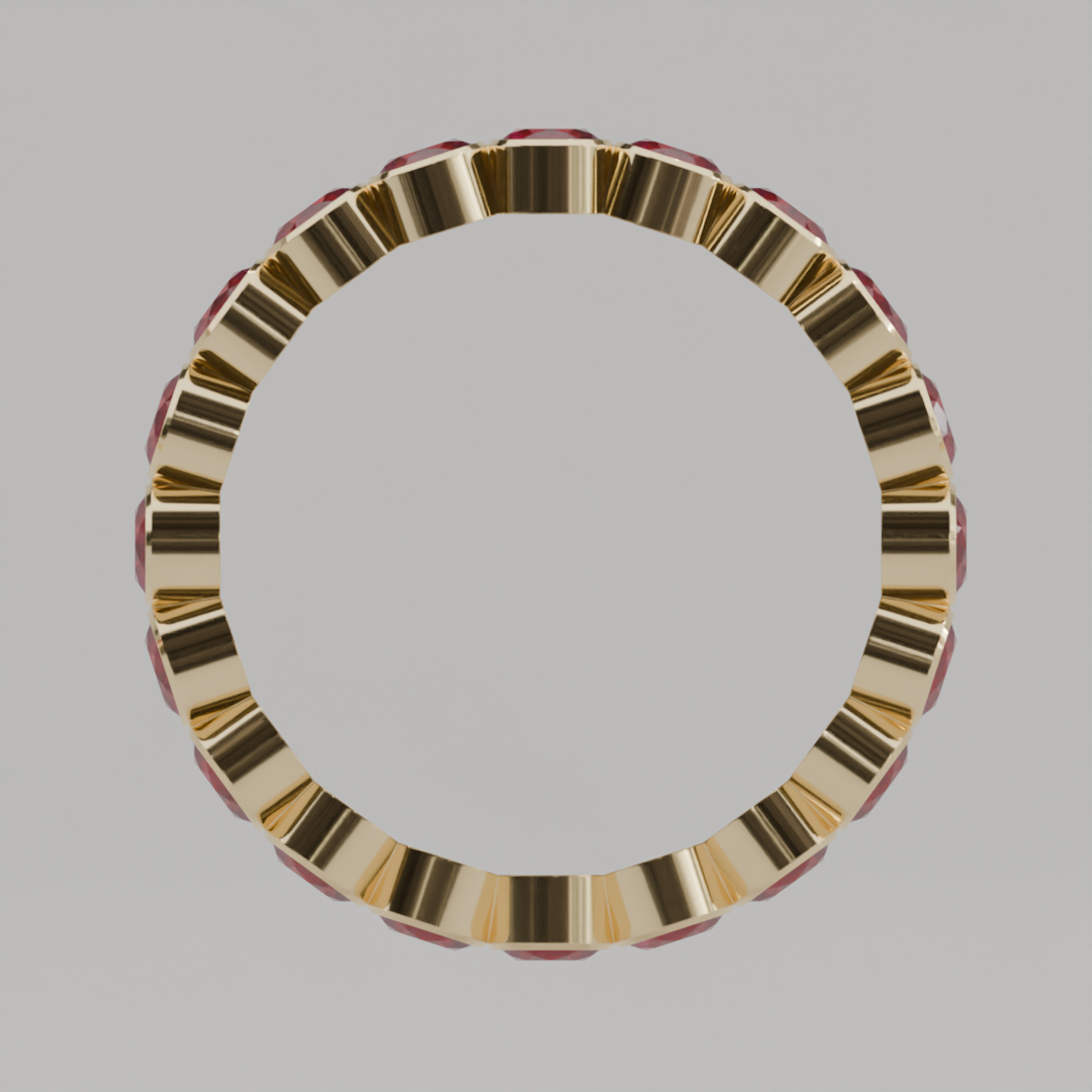 Churumbela Completa Rubi BEZEL- Birthstone Julio -3.0mm - Churumbela de Oro (10k, 14k, 18k) y Moissanitas — joyería hecha a mano por Zafira MX (foto 2)