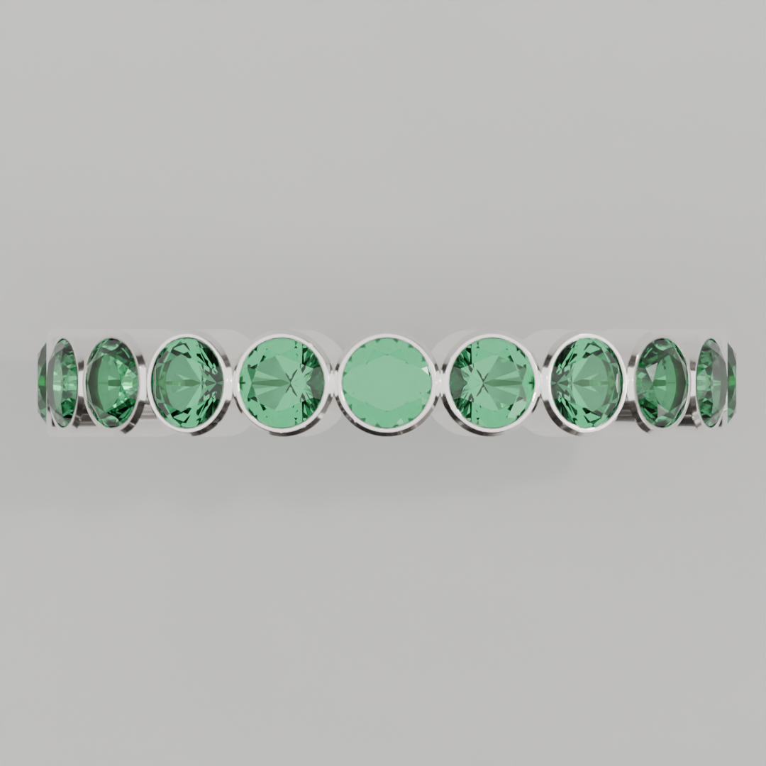 Churumbela Completa Esmeralda BEZEL - Birthstone Mayo - 3.0mm - Churumbela de Oro (10k, 14k, 18k) y Moissanitas